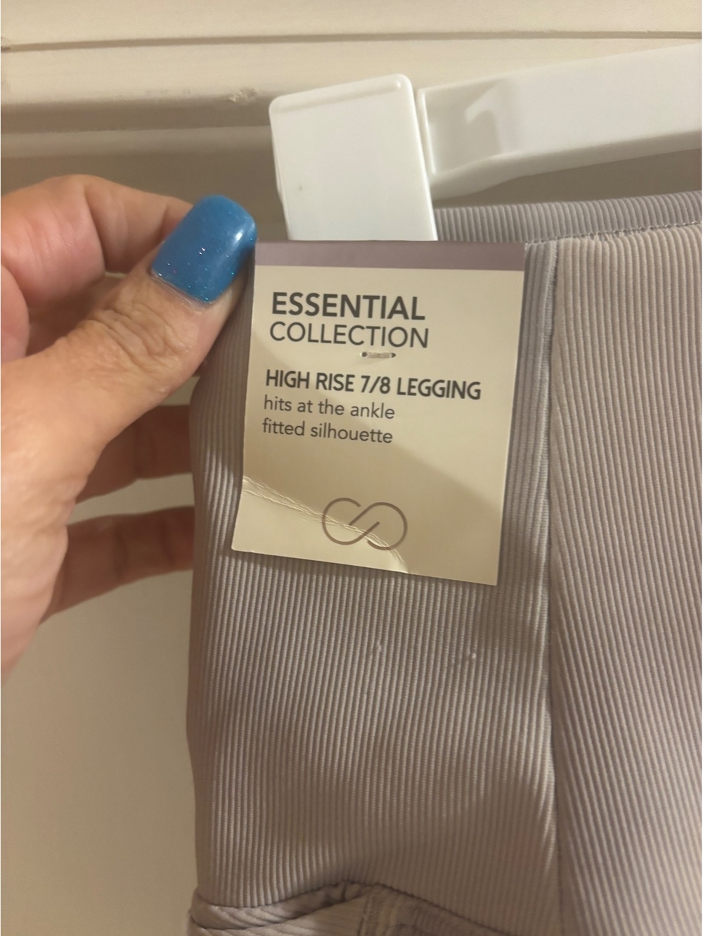 NWT CALIA Essential High Rise Ribbed 7/8 Leggings XS Taupe - Picture 7 of 8